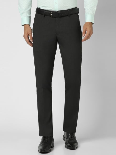 Peter England Black Slim Fit Trousers-picture-38