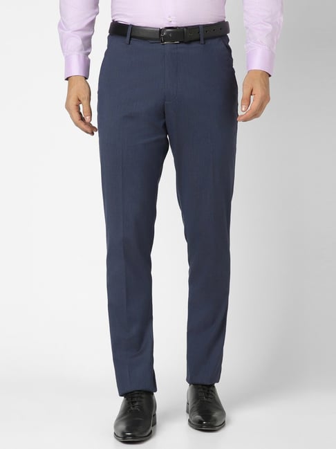 Buy Peter England Sky Blue Trousers at Amazon.in