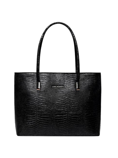 Buy Lino Perros Black Textured Large Tote Handbag Online At Best Price Tata CLiQ