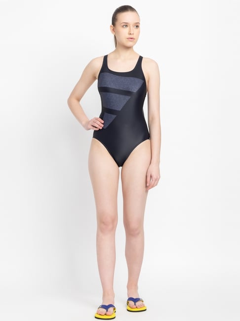 adidas Black Printed Swimsuit-image-12