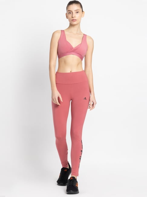 Cultsport Pink & Grey Non Wired Padded Sports Bra