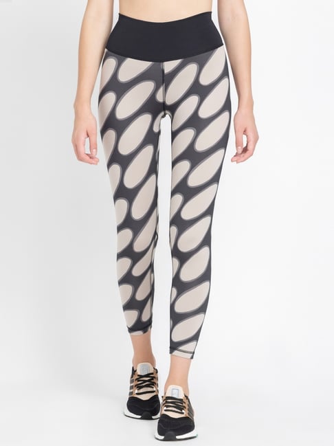 adidas Black & Brown Printed Training Tights-image-23