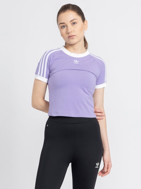 Adidas Originals Purple Cotton T-Shirt
