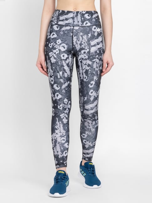adidas Grey Printed Training Tights-image-49