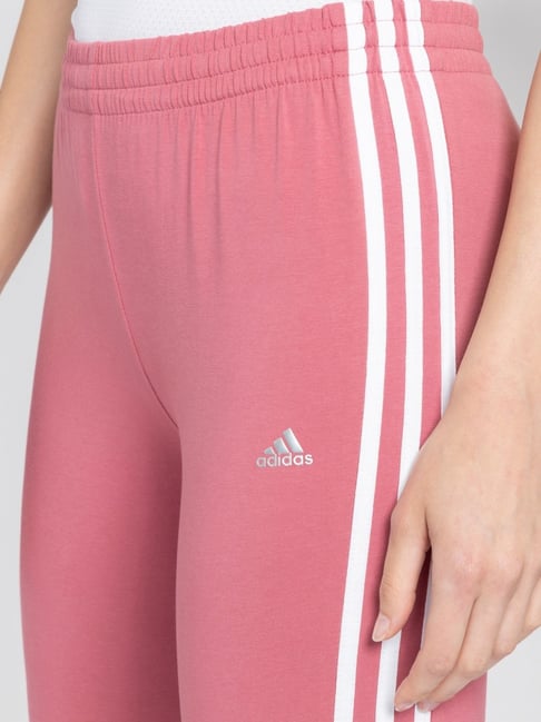 adidas Pink Cotton Striped Track Pants