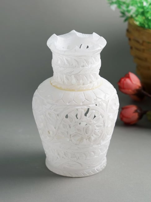 Aapno Rajasthan White Marble Vase