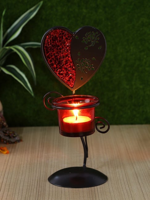 Aapno Rajasthan Red & Black Iron Candle Holder-picture-16