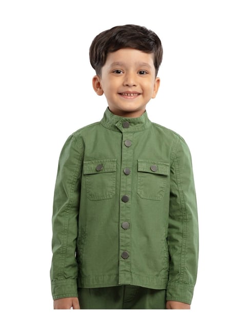 Under Fourteen Only Kids Green Cotton Regular Fit Full Sleeves Shirt-picture-33