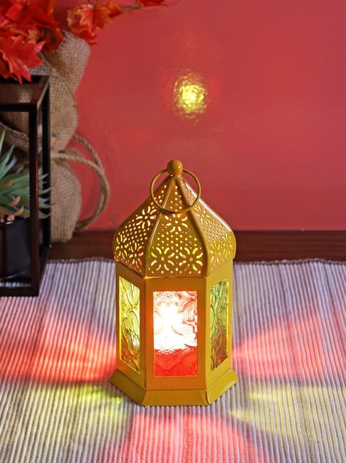 Tayhaa Yellow Metal Morrocan Lantern-picture-18