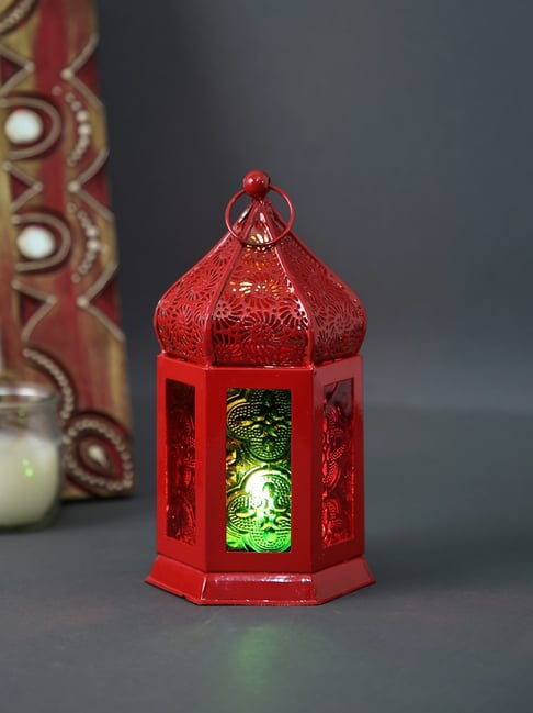Tayhaa Red Metal Morrocan Lantern-picture-29