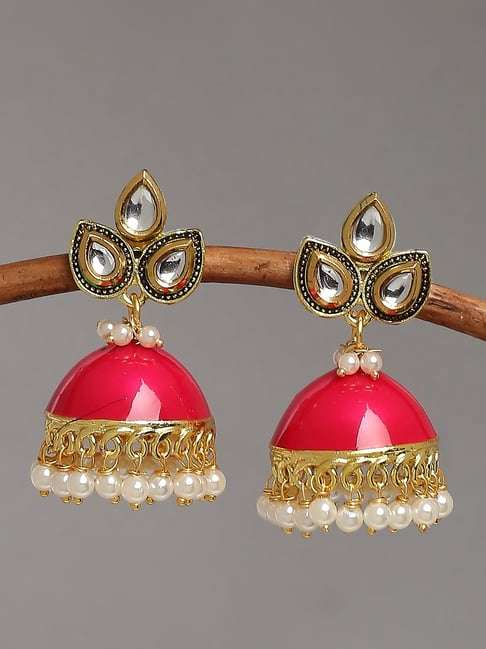 Baby Pink Jhumka Earrings Pakistani Jewelry Punjabi Earrings Indian Jhumka  Earrings Kundan Jhumkas Big Rani Polki - Etsy India