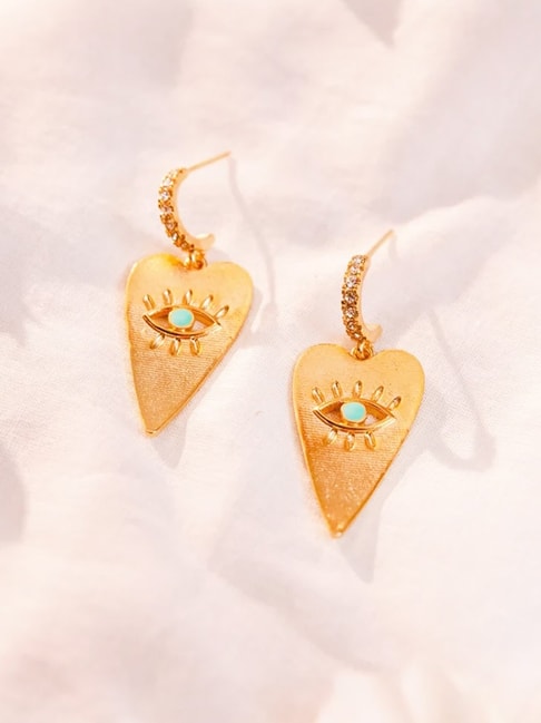 Silver Crystal Heart Dangle Drop Earrings | Classy Women Collection