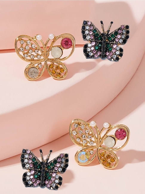 Gorgeous Gold Butterfly Stud Earrings