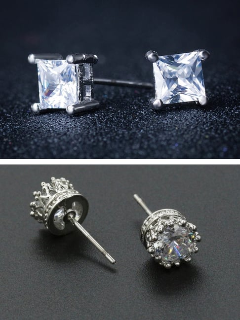 Black CZ Gemstones Small Stud Earrings – VOYLLA