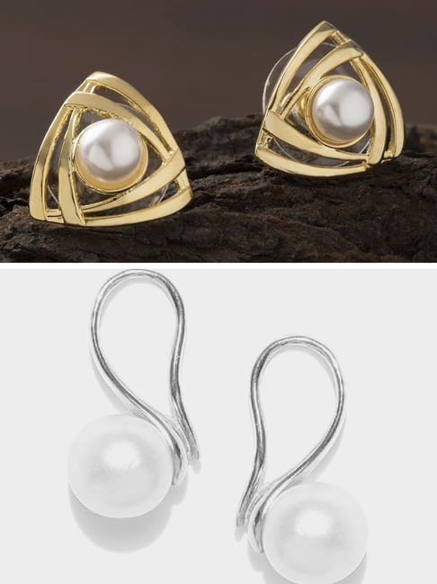 Two Tiered White Keshi Pearl Earrings – Chan Luu