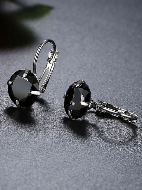 5 mm Sterling Silver Single Black Cubic Zircon CZ Stone Solitaire Stud  Earrings For Men WomenGirls