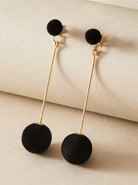 London Black Long Earrings Drop 1062011 Dml - Buy London Black Long  Earrings Drop 1062011 Dml online in India