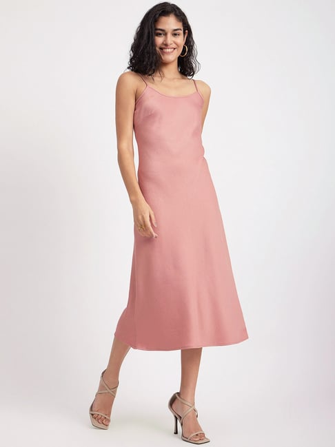 Dusty pink midi clearance dress