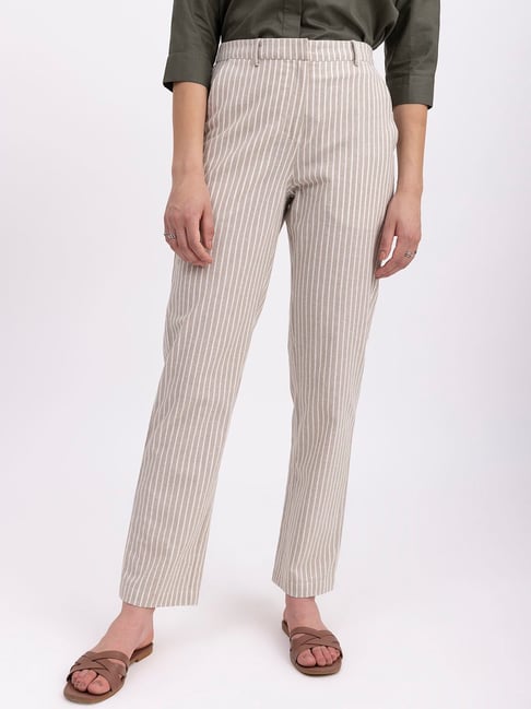 Buy Rare Women Maroon Striped Trousers Online at Best Prices in India   JioMart