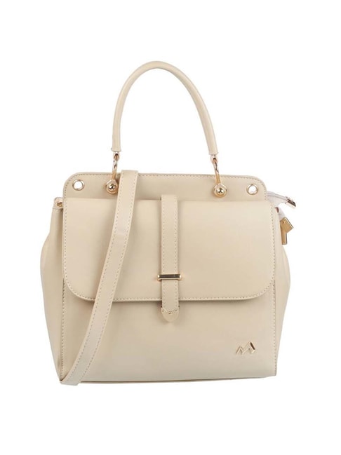 Buy Coccinelle Beige Textured Saddle Satchel Bag Online - 355964 | The  Collective