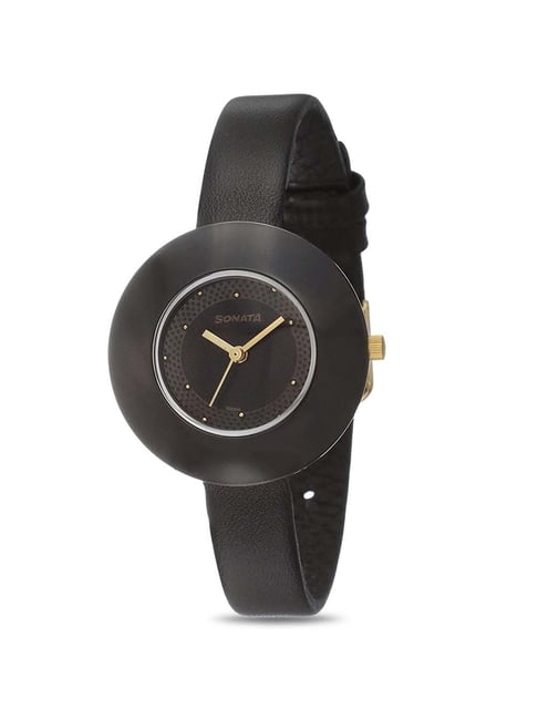 Buy Women's Sonata Women's Black Analog Leather Strap Watch | 87029NL01  Online | Centrepoint UAE