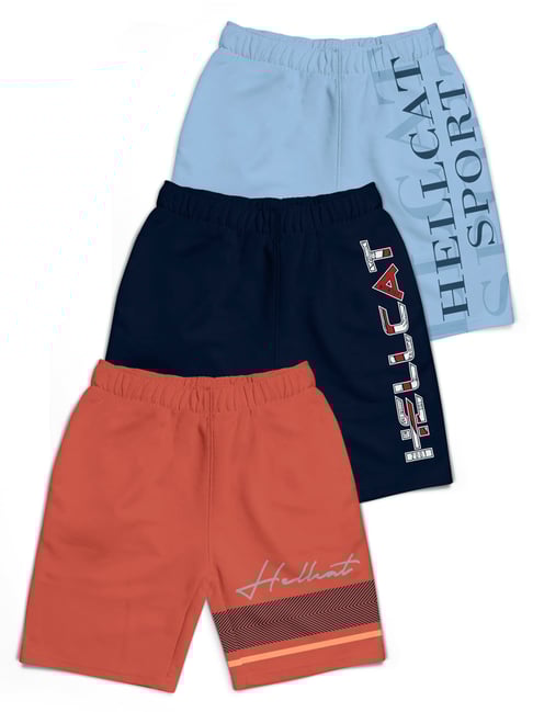 HELLCAT Kids Multi Printed Shorts (Pack Of 3)