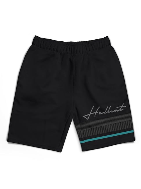 HELLCAT Kids Black Printed Shorts