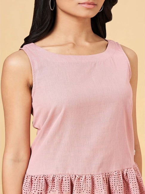 Akkriti by Pantaloons Blush Pink Regular Fit Top