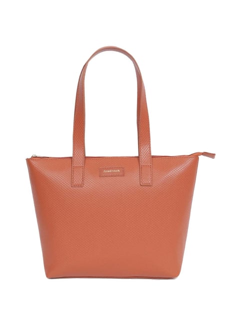 Fastrack Tan Textured Tote Bag For Women