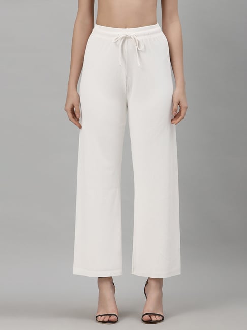 Buy SLIMUU Slim Fit Men Lycra Blend White Trousers (36) Online at Best  Prices in India - JioMart.