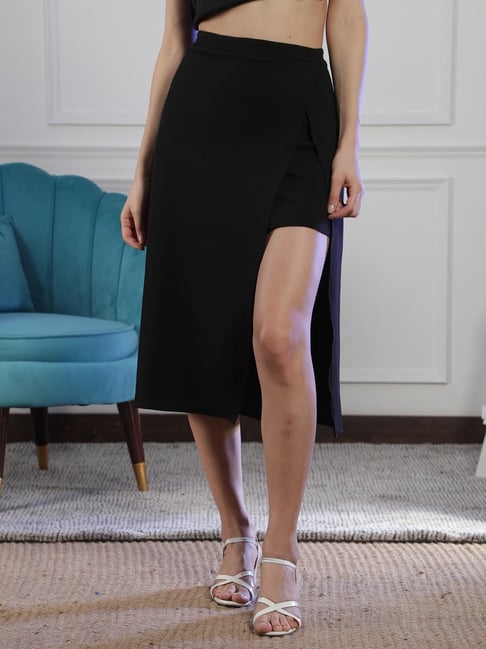 Alexander McQueen Tailored Wool Midi Skirt in Black | Lyst UK