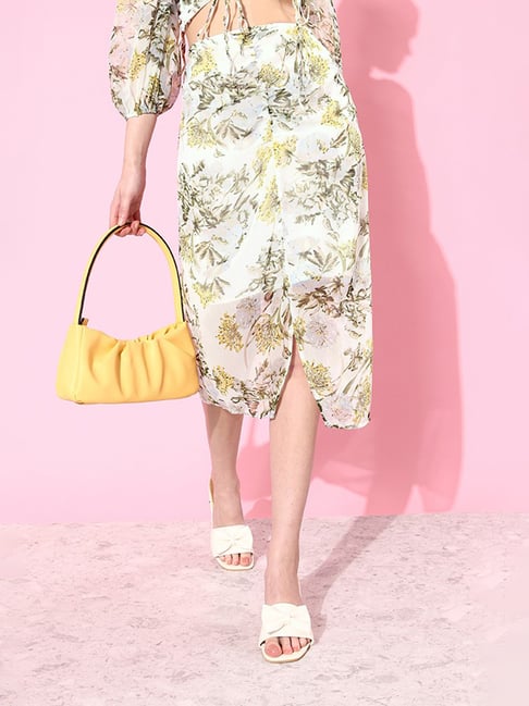 Anvi Be Yourself White Floral Print A-Line Midi Skirt-picture-22