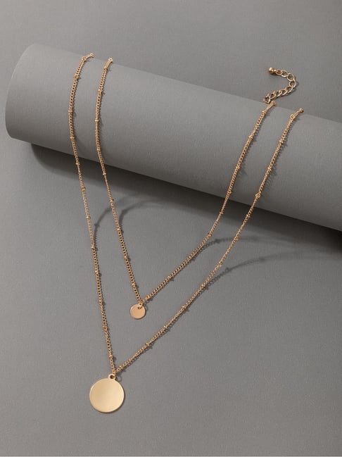 OOMPH Gold Tone Multi Layer Necklace for Women