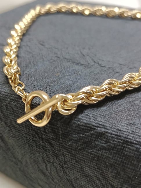 18k Gold Twist Chain Rope Chain Choker 18K Gold Stainless Steel Rope Chain  Waterproof Necklace Anti Tarnish, Water Resistant Handmade Chain