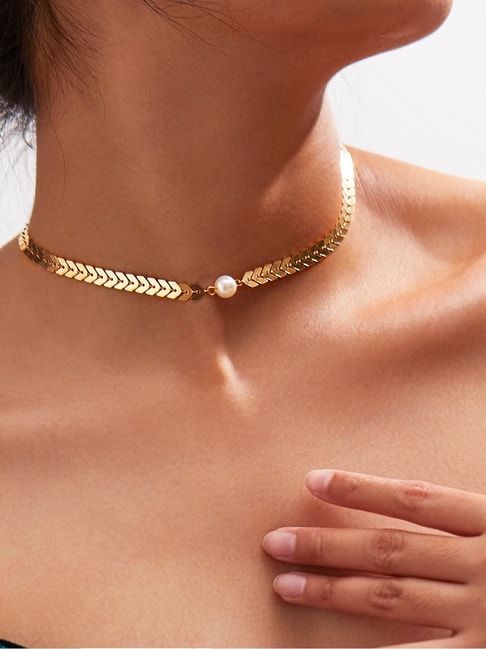 Rose Gold Choker Necklace Set For Women - Adjustable Choker + Lariat C –  Glass Palace Arts