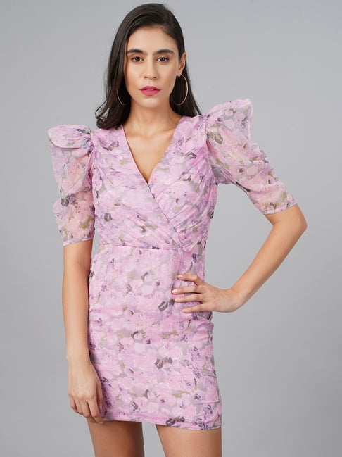 floral satin printed bodycon dress Diane von Furstenberg
