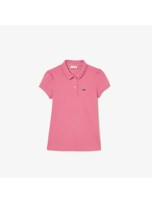 Lacoste Kids Light Pink Solid Polo T-Shirt