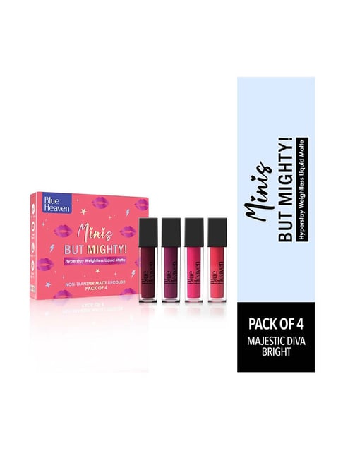 Blue Heaven Minis But Mighty Liquid Lipstick Majestic Diva Bright - Pack of 4-picture-13