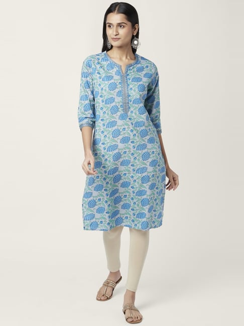 Buy Turquoise Blue Kurtas for Women by Rangmanch by Pantaloons Online