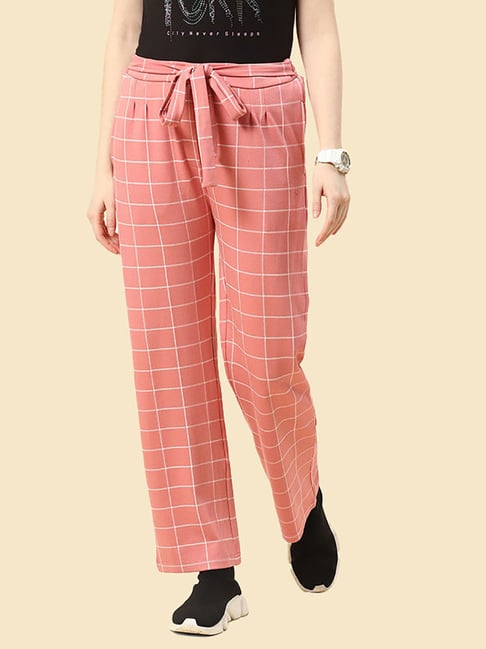 Monte Carlo Coral Check Regular Fit Trousers-picture-16