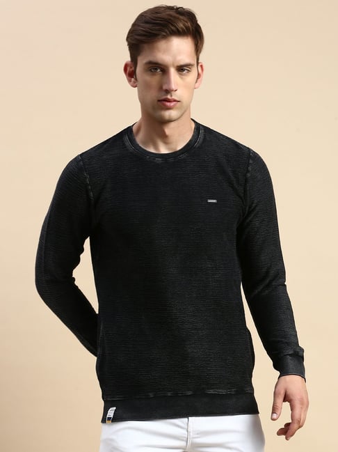 Black fashion slim fit sweatshirt