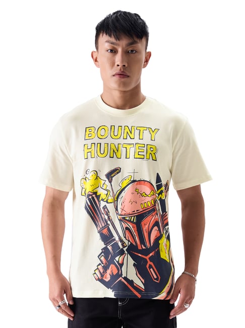 The Souled Store Star Wars Off White Regular Fit Crew T-Shirt - Main Image