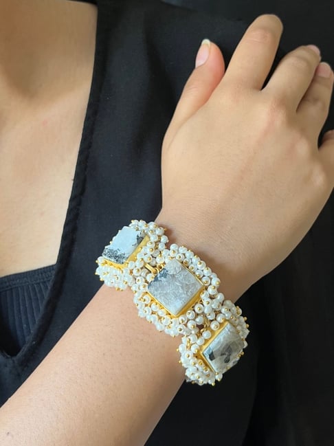 Johori Natural Durzi White & Black Bracelet for Women-picture-30