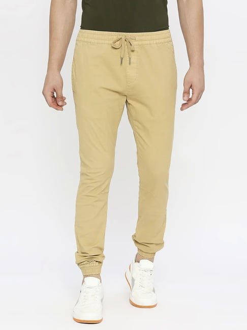 HIGHLANDER Men Camel Brown Tapered Fit Chinos Trousers - Price History