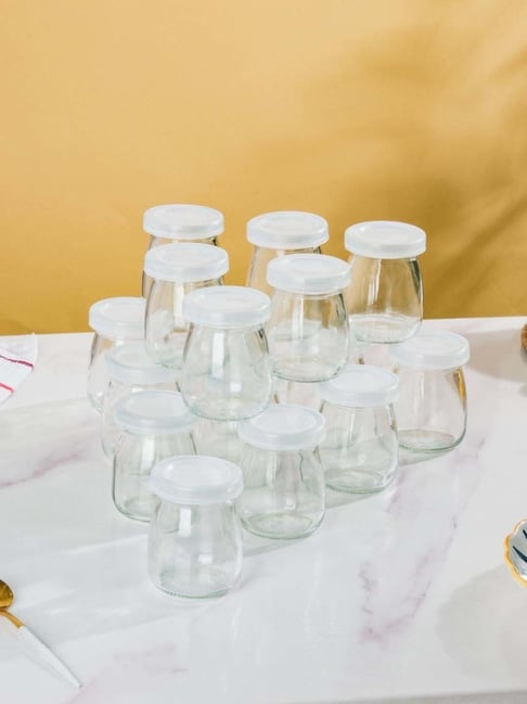 Nestasia Premium Quality Scratch Resistant Reusable Airtight Glass Container Set Of 16 , Each 100 ml