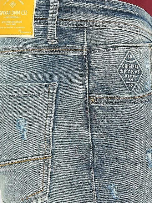 Orignal Spykar Jeans Logo SPYKAR Men Lightly Distressed Slim