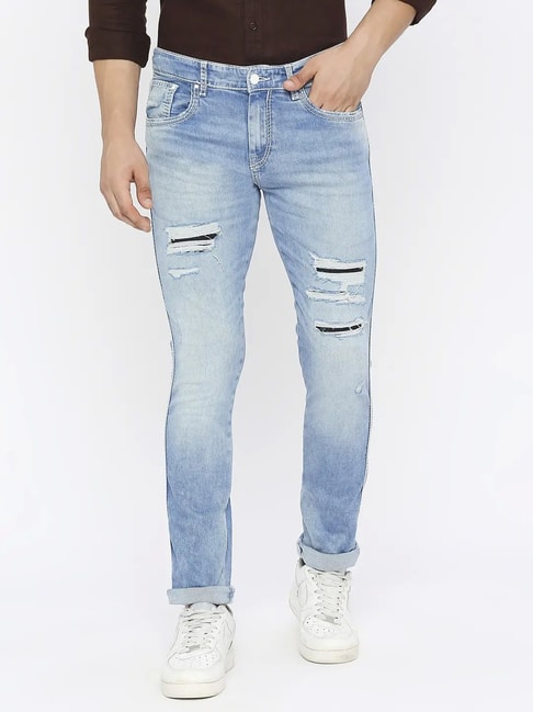 Mens Bootcut Light Blue Distressed Ripped Jeans  RippedJeans Official  Site in 2023  Guys fits Light jeans Mens denim shorts