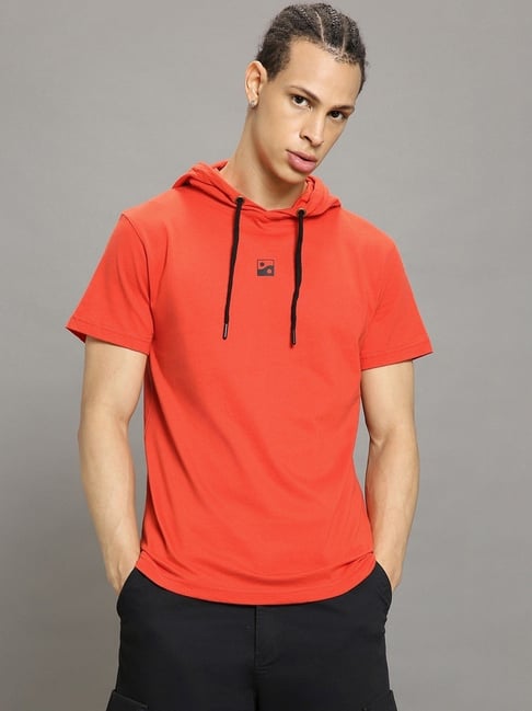 Bewakoof Men's Red Karma Circle Graphic Printed Oversized