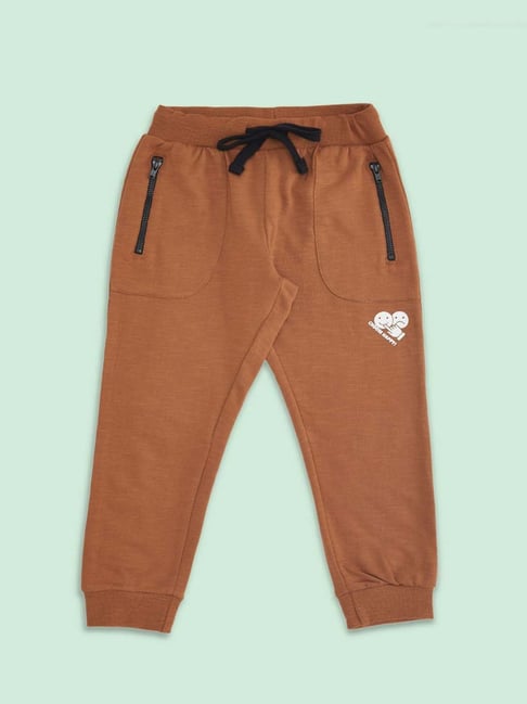 Pantaloons Baby Kids Brown Cotton Printed Trackpants-picture-22