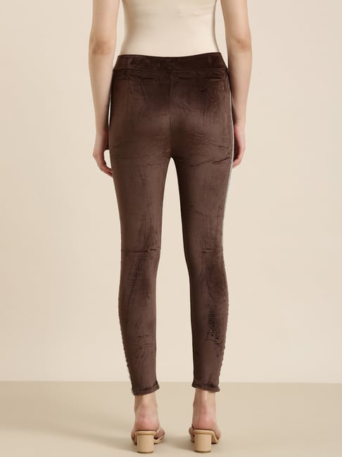 SHOWOFF Coffee Brown High Rise Leggings